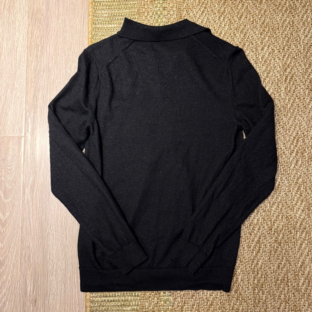 COS Slim Fit Metallic Wool Polo Shirt - Picture 4 of 4